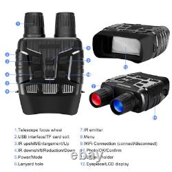 1000Ft Night Vision Binocular Goggles, HD Digital Infrared Video Photo Recorder