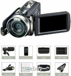 1080P 4K HD Camcorder Digital Video Camera LCD 24MP 16X Zoom DV AV Night Vision