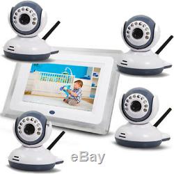 2.4Ghz 7 inch Digital Baby Monitor Wireless Video with Night Vision 4 Camera