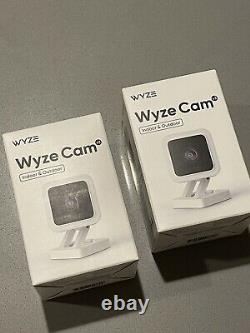 2 x WYZE CAM V3 New In Box WiFi Camera Cloud Recording Color Night Vision