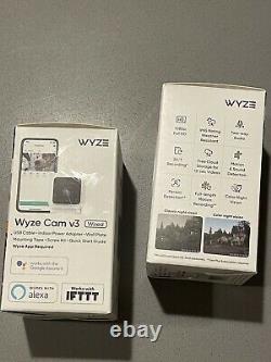 2 x WYZE CAM V3 New In Box WiFi Camera Cloud Recording Color Night Vision
