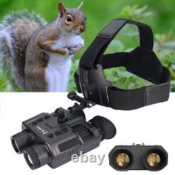 3D 1080P Night Vision Binoculars Goggles Head Mounter Infrared NV8000 With TF CARD