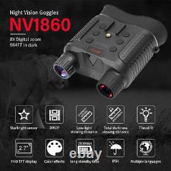 3D Digital Night Vision Goggles Head Mount Binoculars Infrared Hunting Telescope