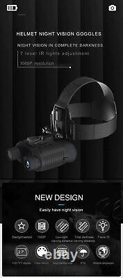 3D Digital Night Vision Goggles Head Mount Binoculars Infrared Hunting Telescope