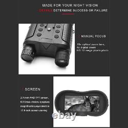 3D Digital Night Vision Goggles Head Mount Binoculars Infrared Hunting Telescope