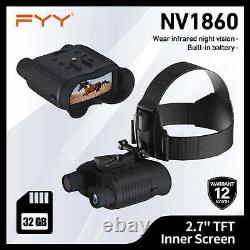 3D Digital Night Vision Goggles Head Mount Binoculars Infrared Hunting Telescope