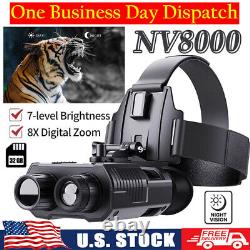 3D Hunting Night Vision Goggles Binoculars Digital IR Head Mounted Rechargeable