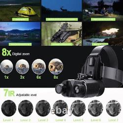 3D Hunting Night Vision Goggles Binoculars Digital IR Head Mounted Rechargeable