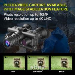 4K 8x Zoom Night Vision Goggles Helmet Mounted Bonoculars Hunting IR Camera&32GB