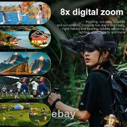 4K 8x Zoom Night Vision Goggles Helmet Mounted Bonoculars Hunting IR Camera&32GB
