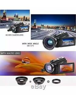 4K Camcorder, ACTITOP Video Camera 48MP UHD WiFi Digital Camcorder 16X Digital IR