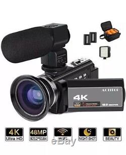 4K Camcorder, ACTITOP Video Camera 48MP UHD WiFi Digital Camcorder 16X Digital IR