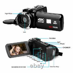 4K Digital Camcorder Video Camera IR Night Vision Vlogging Recorder for YouTube