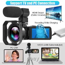 4K Digital Camcorder Video Camera IR Night Vision Vlogging Recorder for YouTube