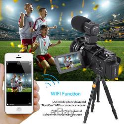 4K HD Digital Camcorder 16X Zoom WiFi 48 MP Video Camera withMic & IR Night Vision