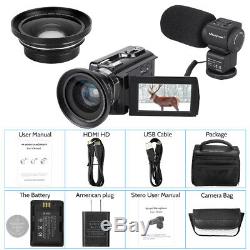 4K HD Digital Camcorder 16X Zoom WiFi 48 MP Video Camera withMic & IR Night Vision