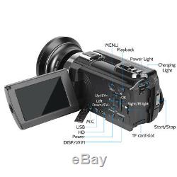 4K HD Digital Camcorder 16X Zoom WiFi 48 MP Video Camera withMic & IR Night Vision