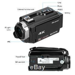 4K HD Digital Camcorder 16X Zoom WiFi 48 MP Video Camera withMic & IR Night Vision