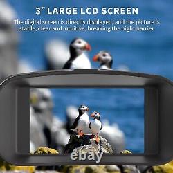 4K IR Night Vision Goggles Digital Binoculars 3'' Large Screen with DVR 2023