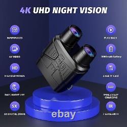 4K Night Vision Goggles, 36MP Photo, HD 3 Screen, 32GB TF Card, Rechargeable