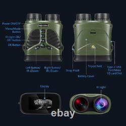 4K Night Vision Goggles 48MP and 3 Inch Display, 8X Digital Zoom, Green