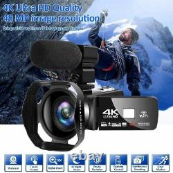 4K Video Camera Ultra HD Camcorder 48.0MP IR Night Vision Digital Camera WiFi Vl