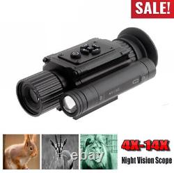 4X-14X 850nm Digital Night Vision Monocular Hunting Rifle Scope Sights Telescope