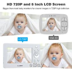 5Baby Monitor Video Audio 2.4GHz Wireless Camera Night Vision Temperature Alert