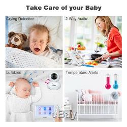 5Baby Monitor Video Audio 2.4GHz Wireless Camera Night Vision Temperature Alert