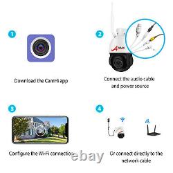 5MP Pan/Tilt 2Way Audio 20XZoom Security Camera System Wireless Microphone 64G