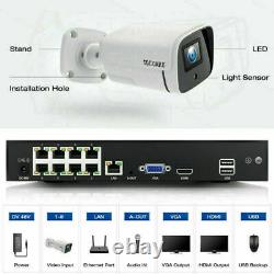 5MP PoE Security Camera System 8CH NVR 4pcs Wired Smart Home Kit 724 Recording