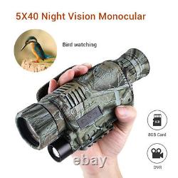 5X40 Digital Infrared Night Vision Monocular Telescope Camera 8GB Video Recorder