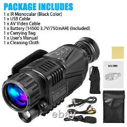 5X40 Zoom 850nm HD Digital Night Vision Monocular Infrared Scope IR Camera Video