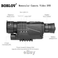 5x40 Zoom Scope Digital Monocular IR Night Vision Takes Photo Video DVR Black