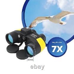7X50 HD Marine Binoculars Low Light Night Vision for Boating Hunting Waterproof