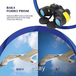 7X50 HD Marine Binoculars Low Light Night Vision for Boating Hunting Waterproof