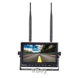 7 Wireless Quad 4Ch Digital Car Monitor+4x IR Backup Rearview Truck CCD Camera