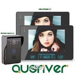7 Wireless Video Doorbell Intercom IR Night Vision Camera with 2 Monitor