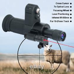 850nm Digital Night Vision Monocular 7X Infrared Scope Cross Cursor 200-400m