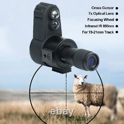 850nm Digital Night Vision Monocular 7X Infrared Scope Cross Cursor 200-400m