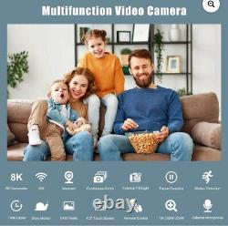 8K 64MP Video Camera Camcorder, 18X Digital Zoom IR Night Vision Vlogging Camera