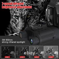 8X Zoom IR Night Vision Binoculars Head Mount 850nm Digital Hunting Goggles