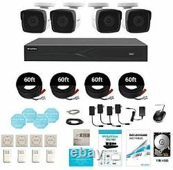 8 CH DVR Security System CCTV 4x Ultra HD 4K 8.3MP H. 265 Bullet Camera Outdoor