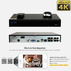 8 Channel 4K NVR 2 X 8MP Full Color 4K Microphone PoE IP Security Camera System