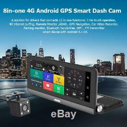 8in 3G/4G HD 1080P Car DVR Dash Camera GPS Dual Lens Android 5.1 Video Recorder