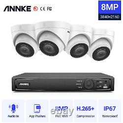 ANNKE 8MP 8CH NVR HD 4K Audio POE Security Camera System IP Network Onvif H. 265+