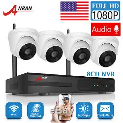 ANRAN 1080P Home Security Camera System Wireless Outdoor HD Audio Dome Night IR