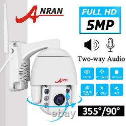 ANRAN 5MP Home Security Camera System Wireless Pan/Tilt CCTV 2Way Audio Outdoor