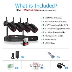 ANRAN Home Security Camera System Wireless 5MP CCTV Outdoor WiFi 8CH NVR 2TB HDD