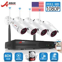 ANRAN Outdoor Wireless Security WIFI Camera System 1080P 8CH 1TB HDD NVR CCTV HD